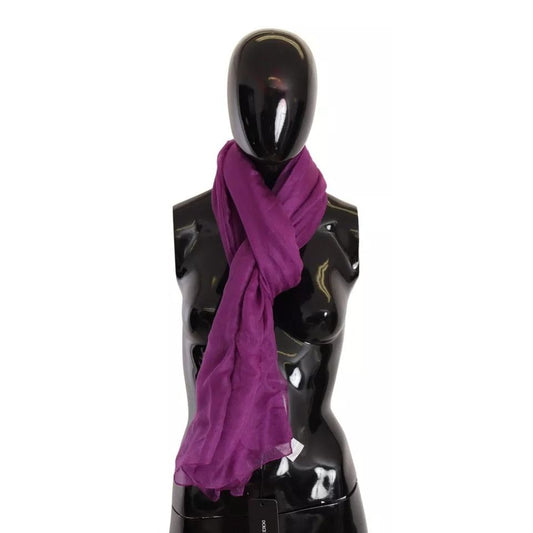 Dolce & Gabbana Purple Solid Cashmere Silk Shawl Wrap Scarf Dolce & Gabbana