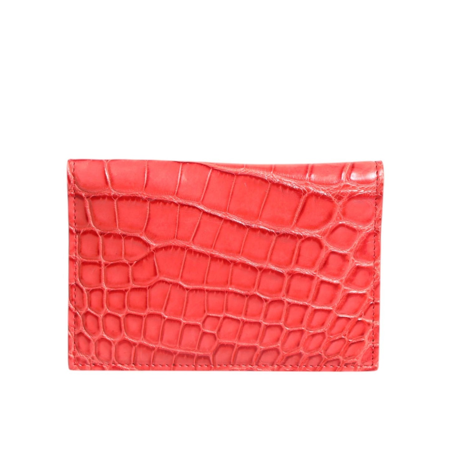 Dolce & Gabbana Red Exotic Leather Logo Plaque Card Holder Wallet Dolce & Gabbana