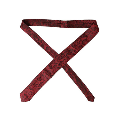 Dolce & Gabbana Red Floral Brocade Silk Adjustable Men Tie Dolce & Gabbana