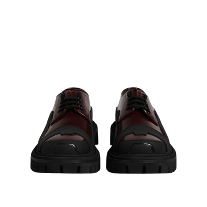 Dolce & Gabbana Red Leather Lace Up Trekking Dress Shoes Dolce & Gabbana