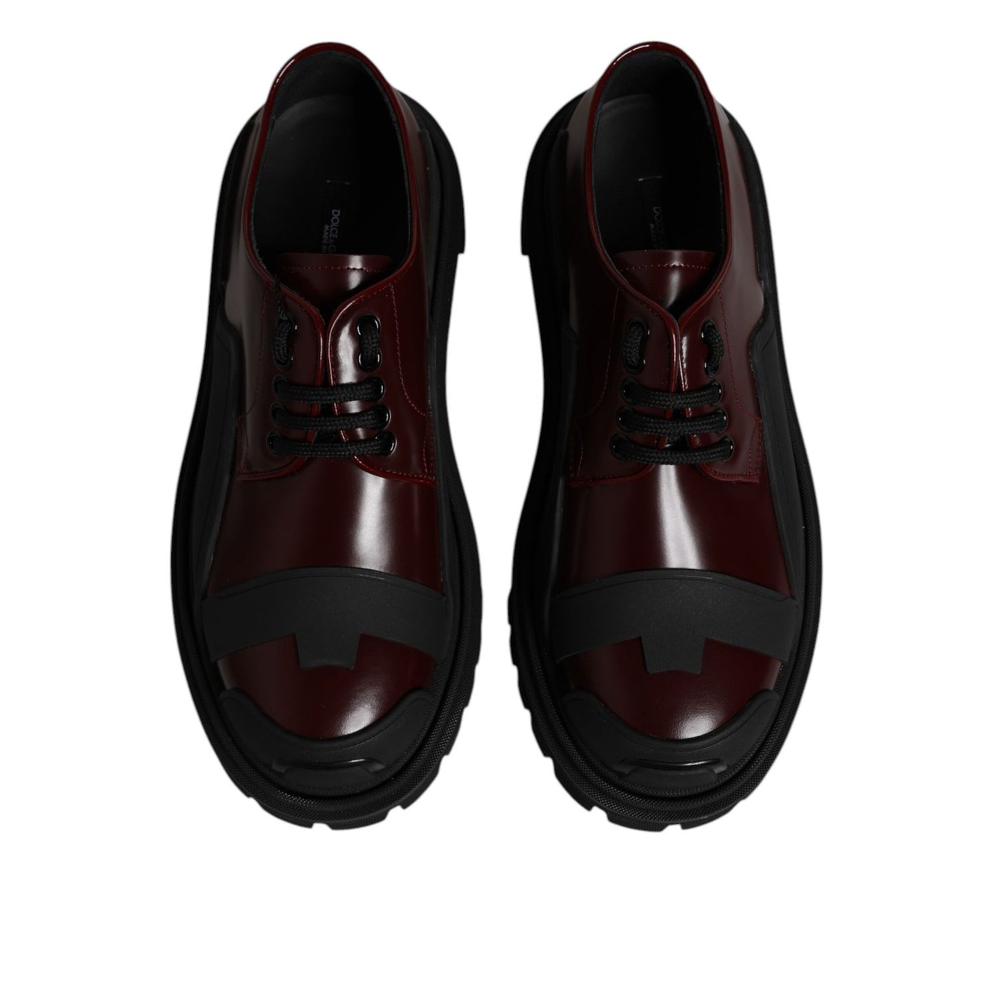 Dolce & Gabbana Red Leather Lace Up Trekking Dress Shoes Dolce & Gabbana