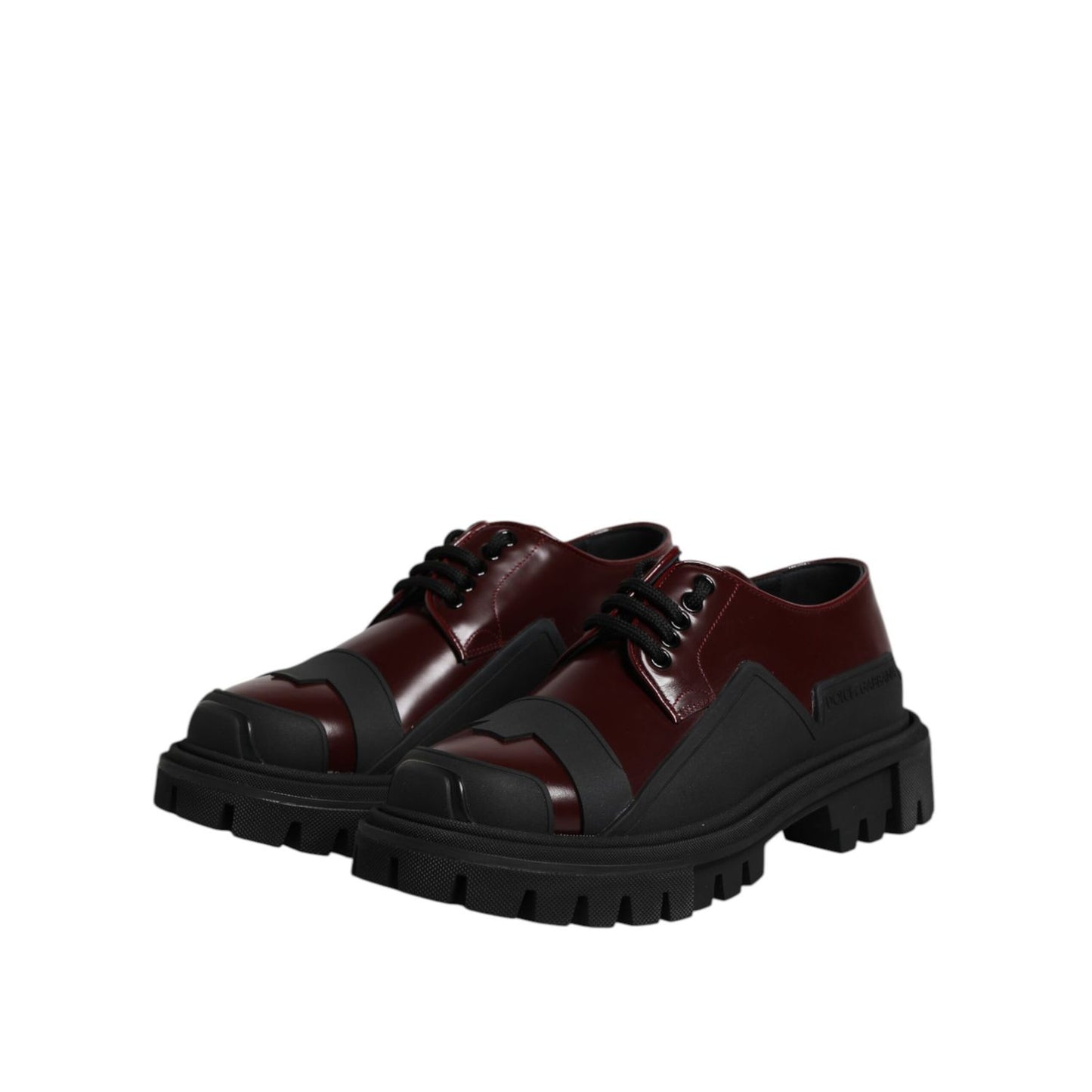 Dolce & Gabbana Red Leather Lace Up Trekking Dress Shoes Dolce & Gabbana