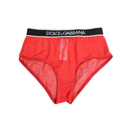 Dolce & Gabbana Red Nylon Logo Waistband Brief Panty Underwear Dolce & Gabbana