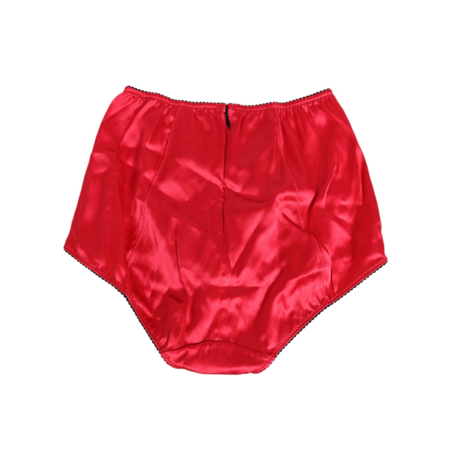 Dolce & Gabbana Red Silk Satin High-Waist Briefs Underwear