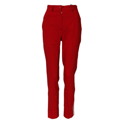 Dolce & Gabbana Red Wool Mid Waisted Tapered Pants Dolce & Gabbana