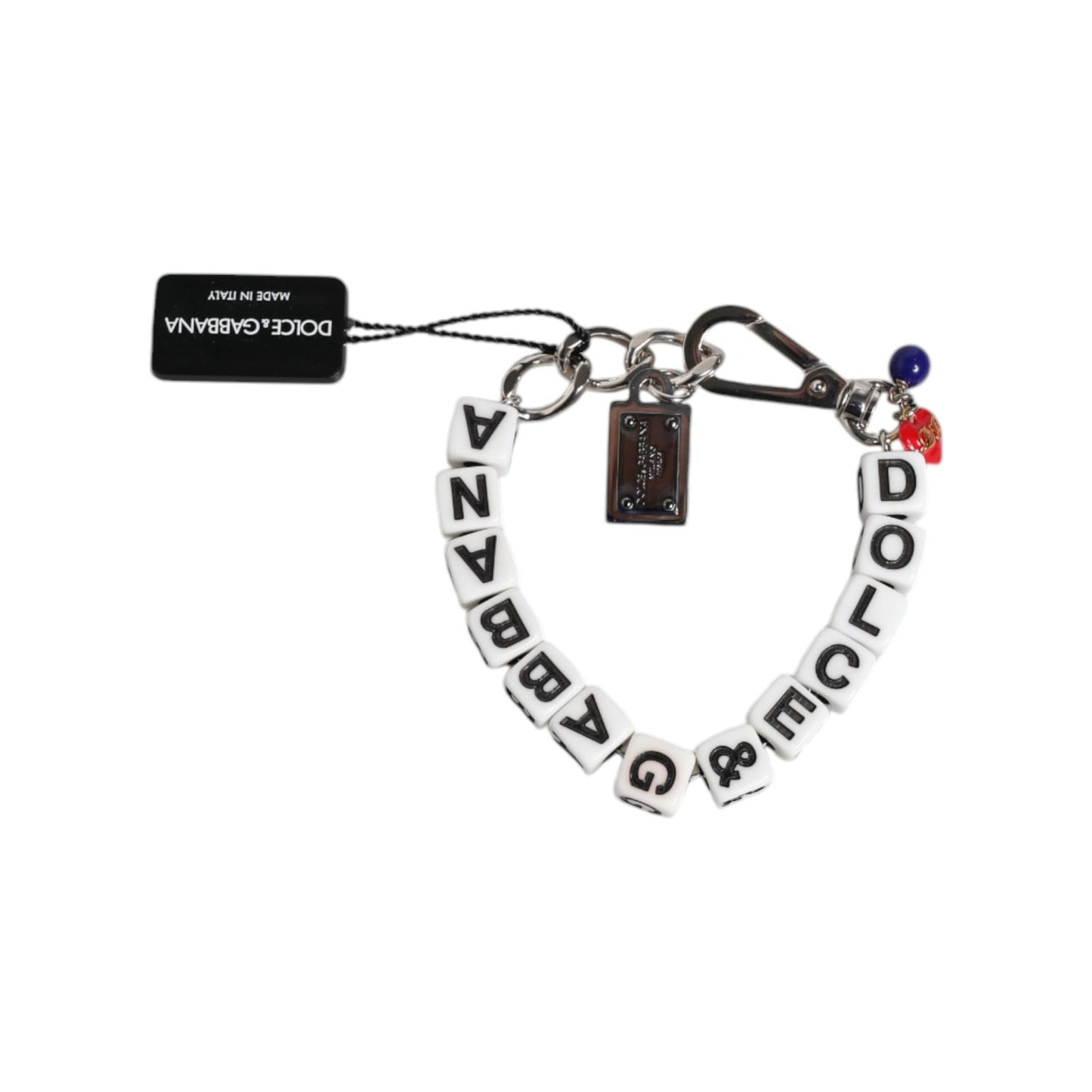 Dolce & Gabbana Silver Brass Chain Dice Logo Embellished Charm Bracelet Dolce & Gabbana