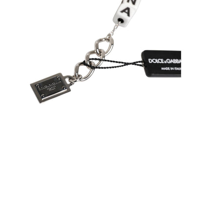 Dolce & Gabbana Silver Brass Chain Dice Logo Embellished Charm Bracelet Dolce & Gabbana