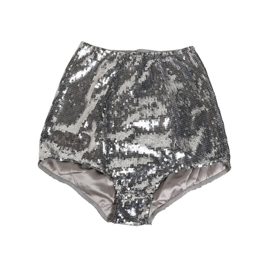 Dolce & Gabbana Silver Nylon Sequined Slip Girdle Panty Underwear Dolce & Gabbana