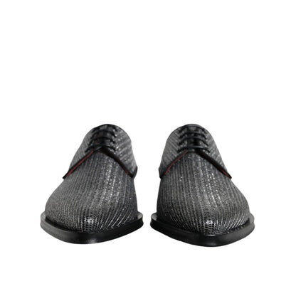 Dolce & Gabbana Silver Polyurethane Derby Formal Dress Shoes