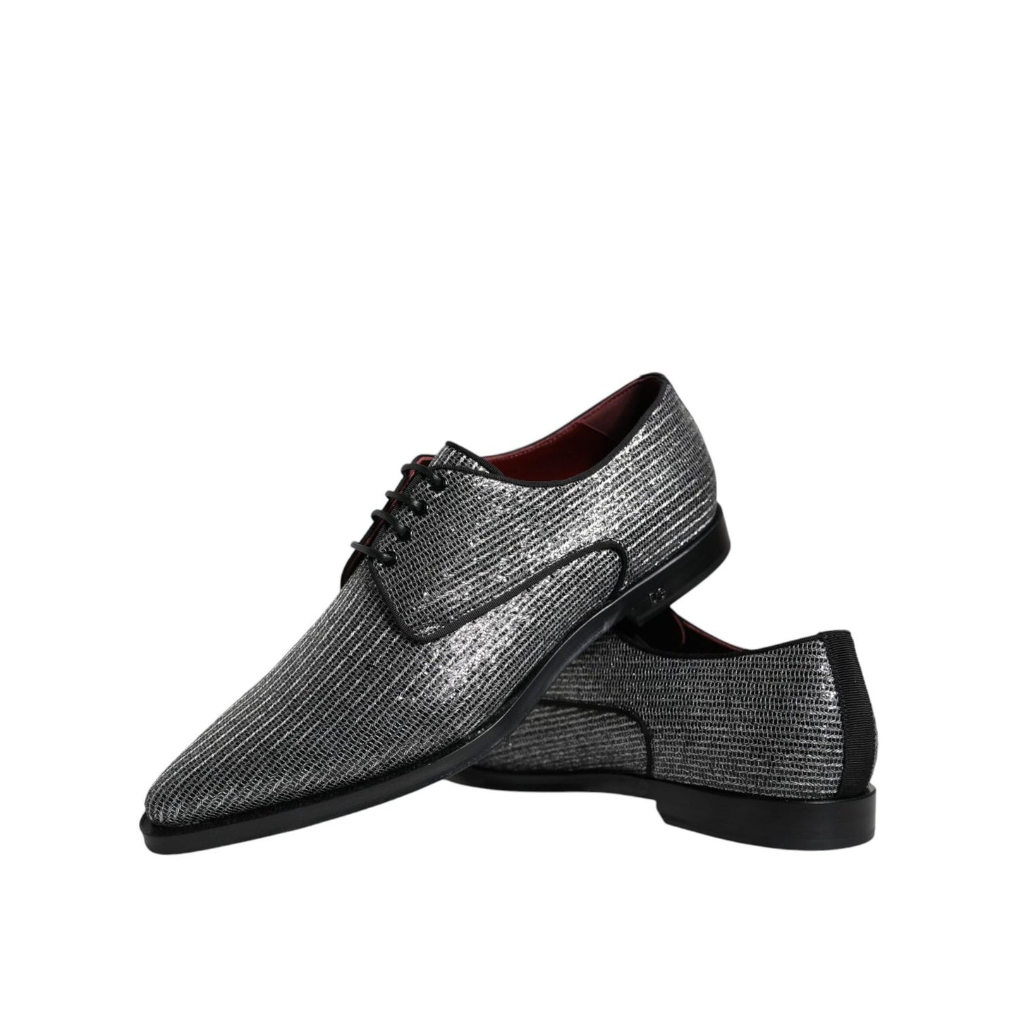 Dolce & Gabbana Silver Polyurethane Derby Formal Dress Shoes