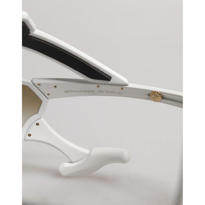 Dolce & Gabbana White Acetate Next Generation Mask Eyewear Sunglasses