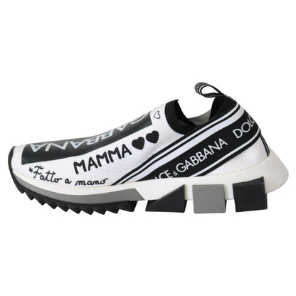 Dolce & Gabbana White Black Slip On Sorrento Sneakers Dolce & Gabbana