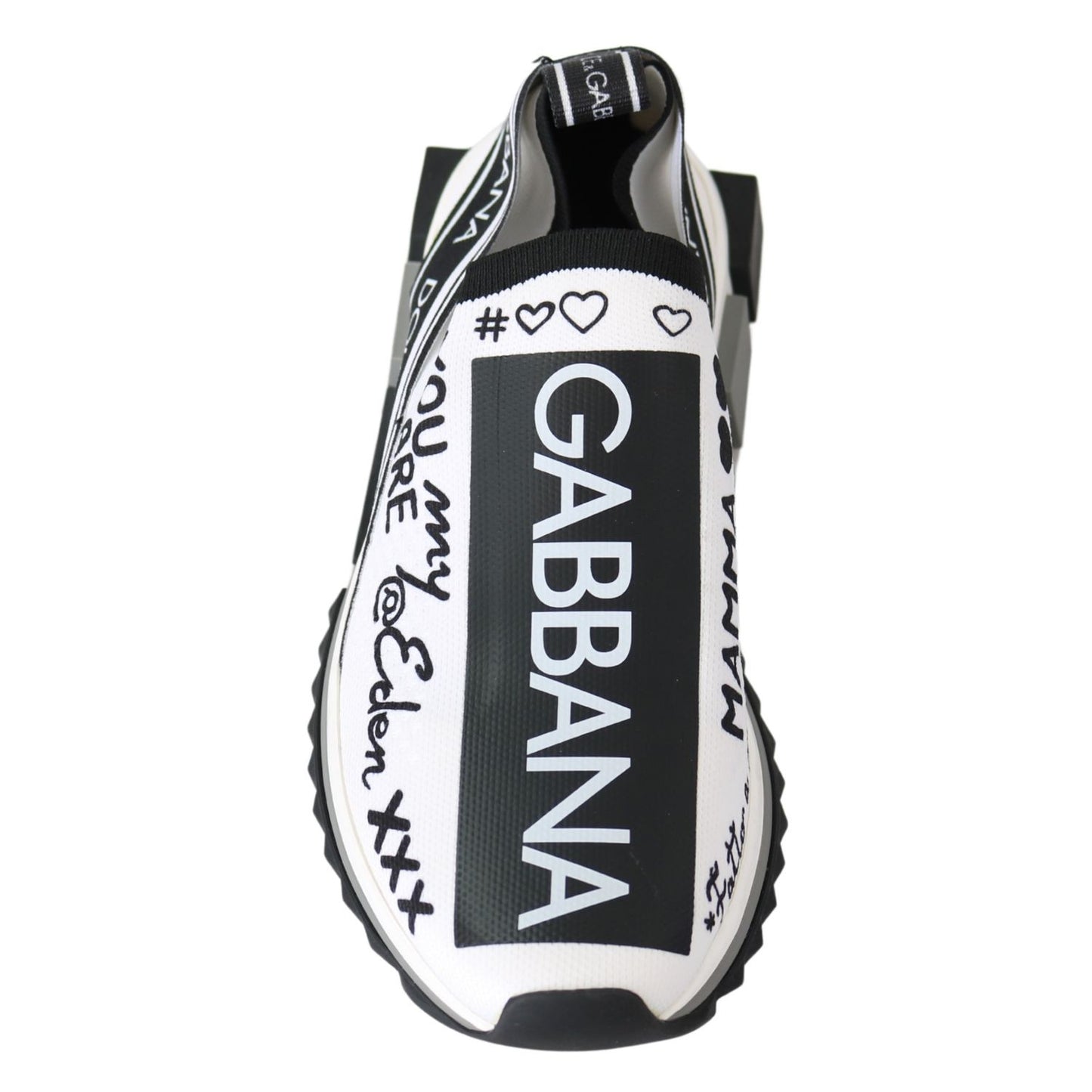 Dolce & Gabbana White Black Slip On Sorrento Sneakers Dolce & Gabbana