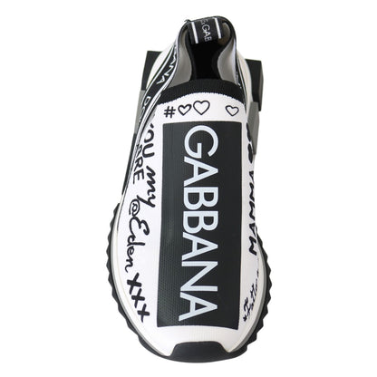 Dolce & Gabbana White Black Slip On Sorrento Sneakers Dolce & Gabbana