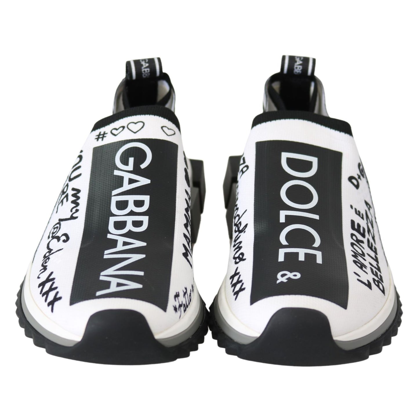 Dolce & Gabbana White Black Slip On Sorrento Sneakers Dolce & Gabbana