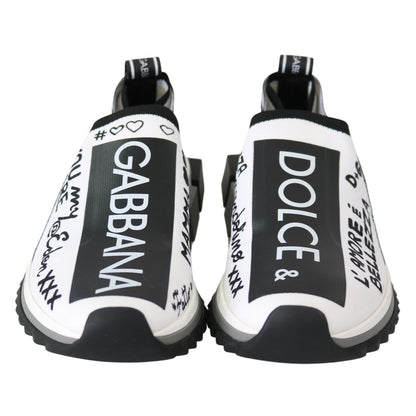 Dolce & Gabbana White Black Slip On Sorrento Sneakers Dolce & Gabbana