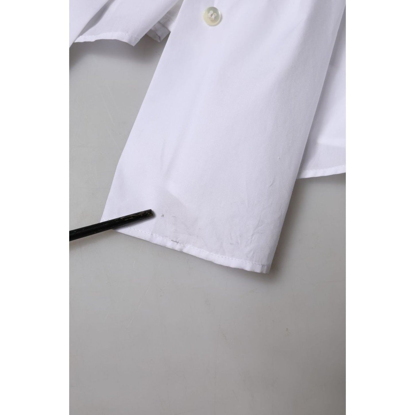 Dolce & Gabbana White Cotton Collared Short Sleeves Top Dolce & Gabbana