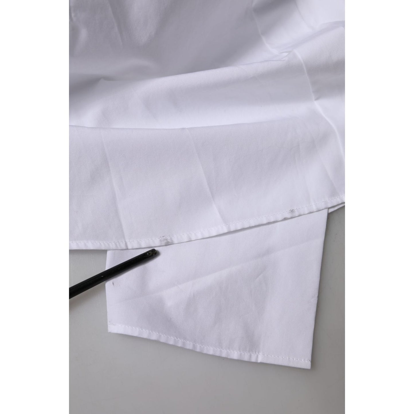 Dolce & Gabbana White Cotton Collared Short Sleeves Top Dolce & Gabbana