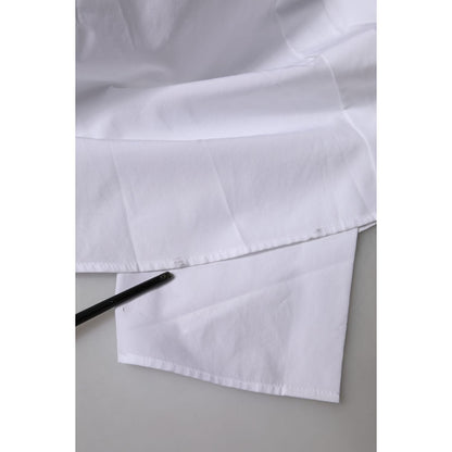 Dolce & Gabbana White Cotton Collared Short Sleeves Top Dolce & Gabbana