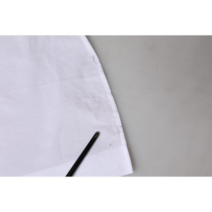 Dolce & Gabbana White Cotton Collared Short Sleeves Top Dolce & Gabbana