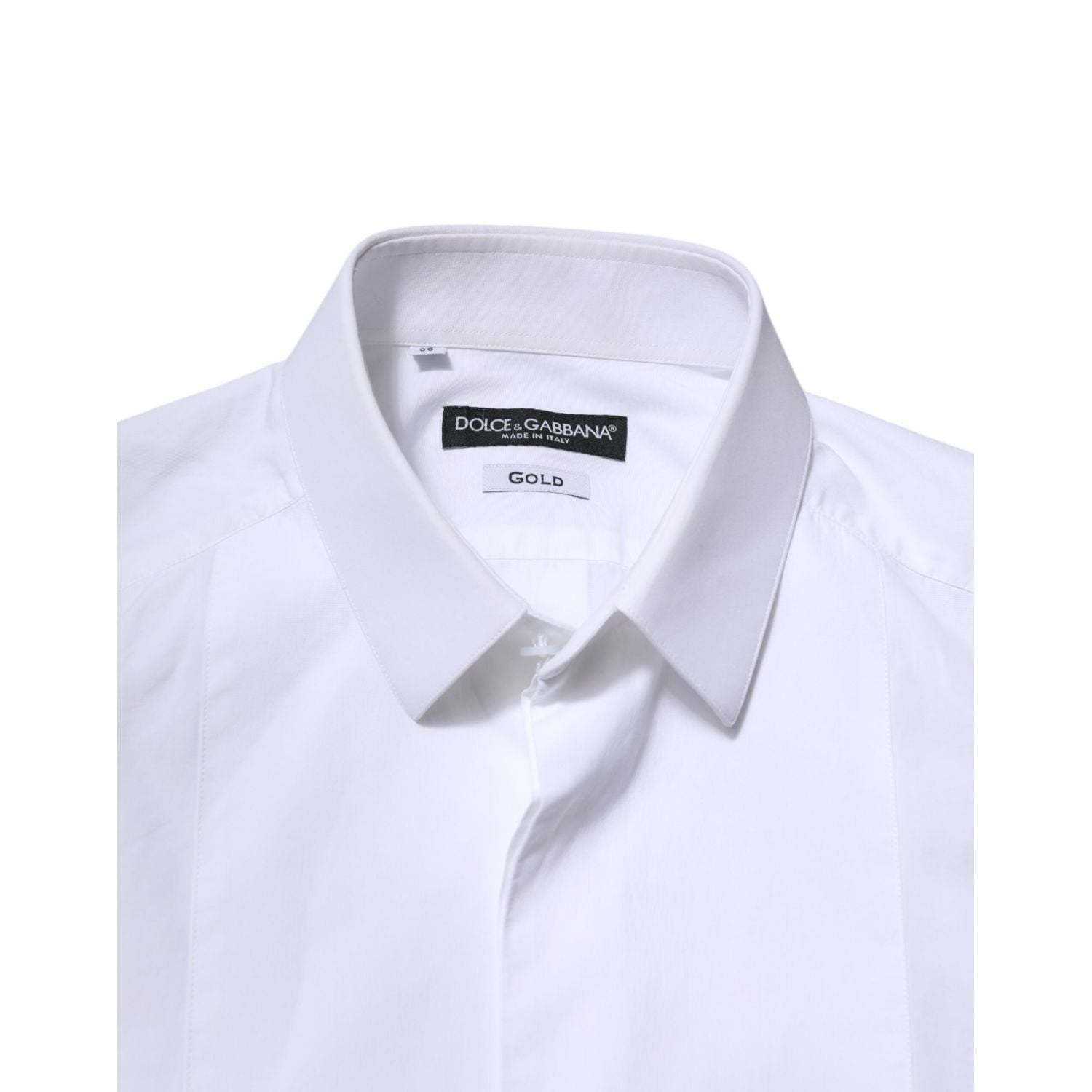 Dolce & Gabbana White Cotton GOLD Long Sleeves Men Dress Shirt