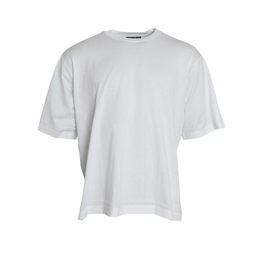 Dolce & Gabbana White Cotton Short Sleeves Crewneck T-shirt