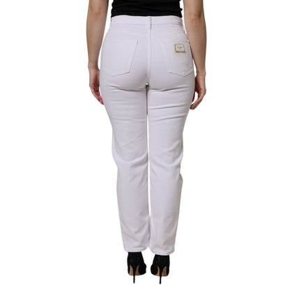 Dolce & Gabbana White Cotton Tattered BOYFRIEND Denim Jeans Dolce & Gabbana
