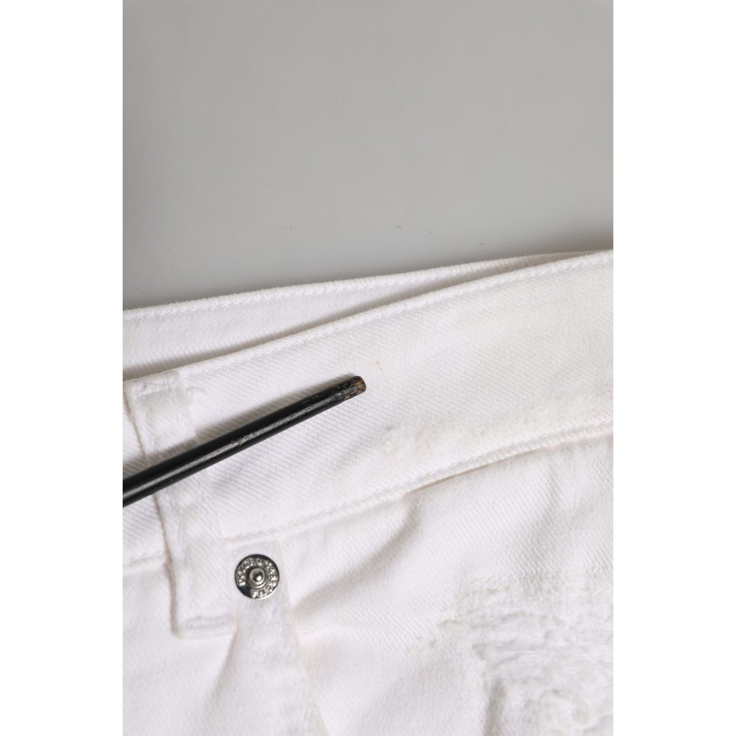 Dolce & Gabbana White Cotton Tattered BOYFRIEND Denim Jeans Dolce & Gabbana
