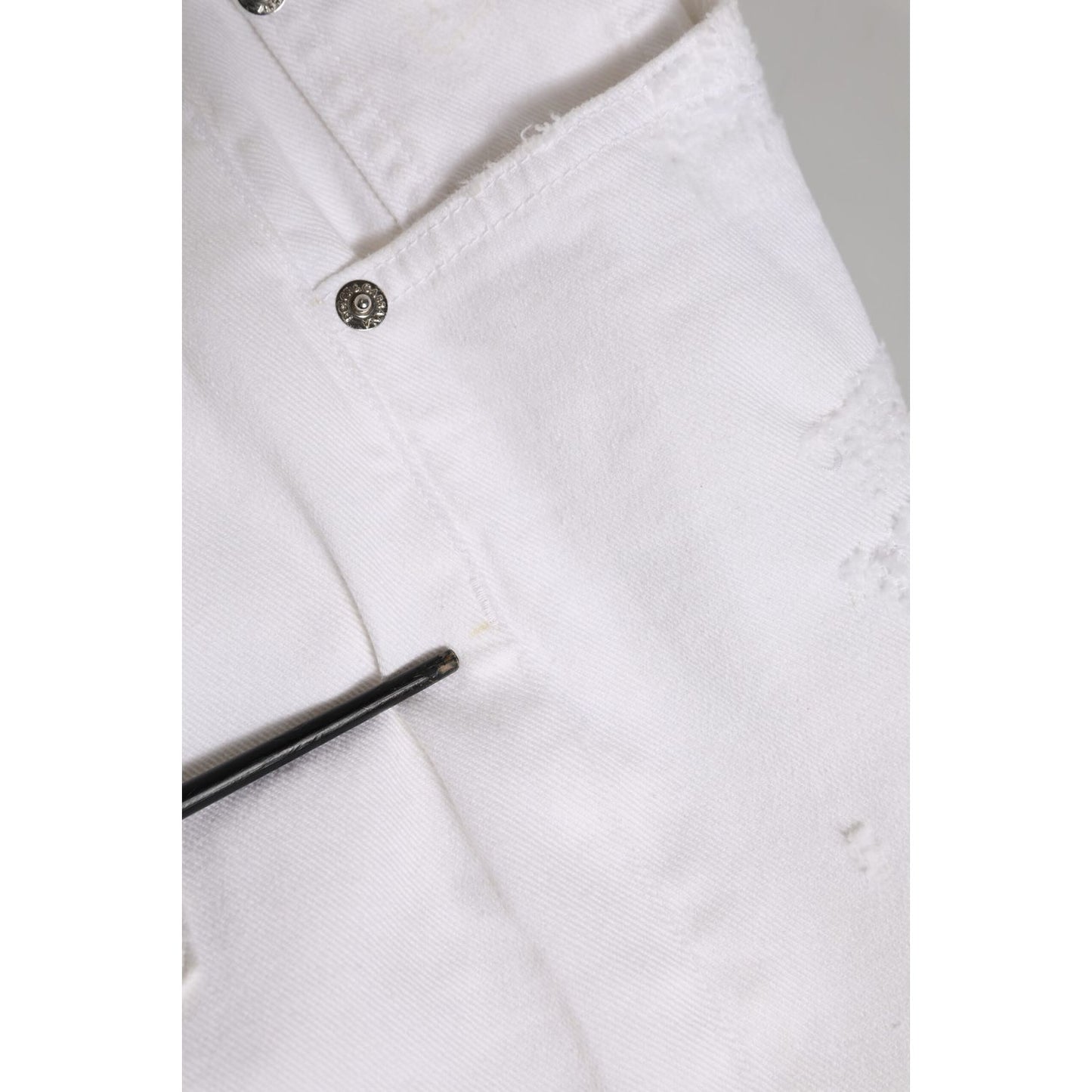 Dolce & Gabbana White Cotton Tattered BOYFRIEND Denim Jeans Dolce & Gabbana