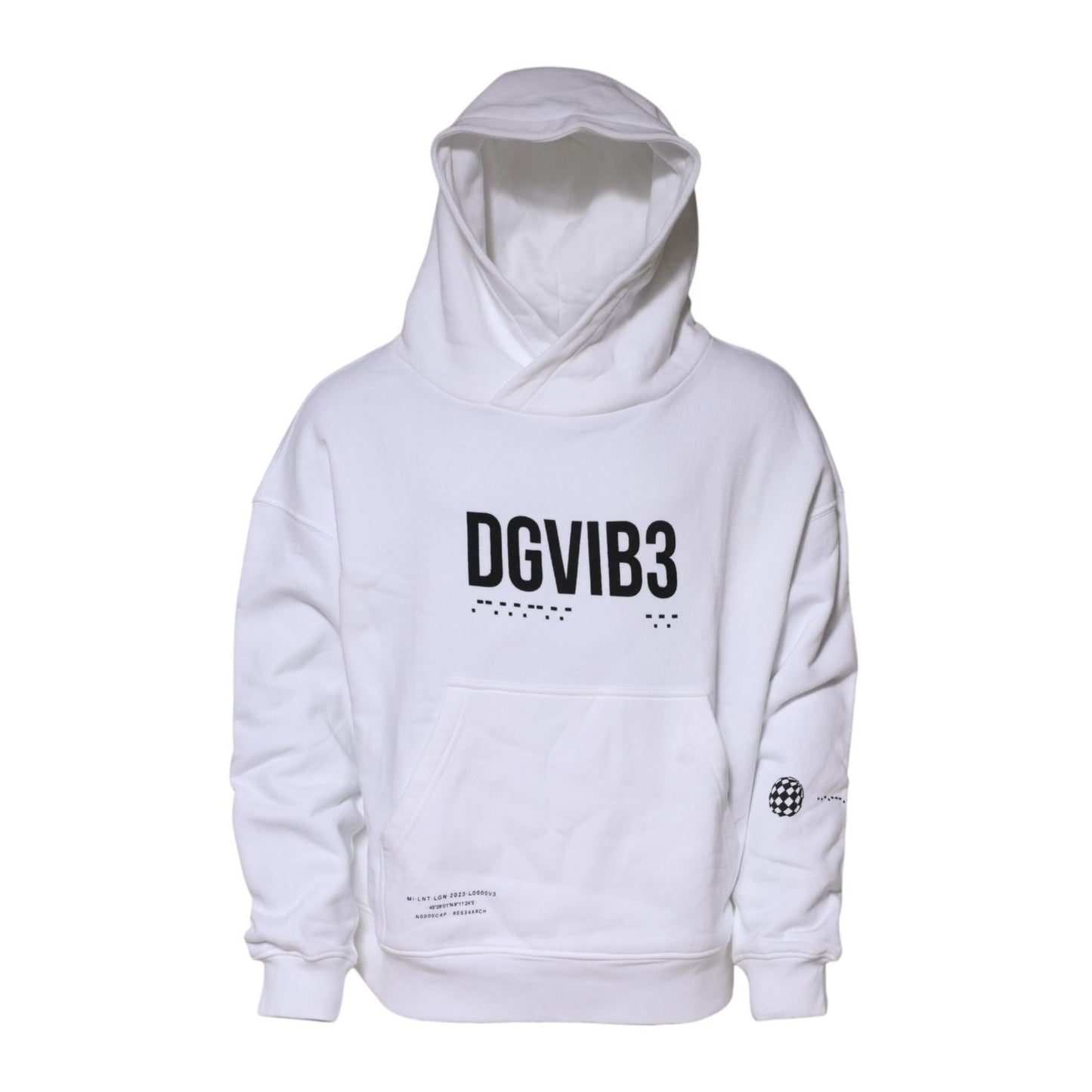 Dolce & Gabbana White DG Vib3 Hooded Men Sweatshirt Sweater Dolce & Gabbana