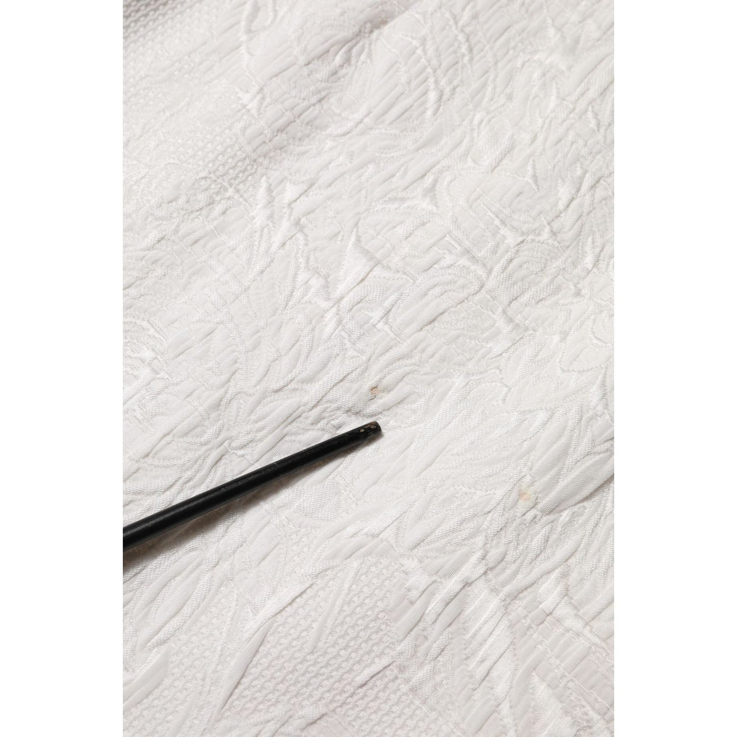 Dolce & Gabbana White Floral Brocade A-line High Waist Skirt Dolce & Gabbana