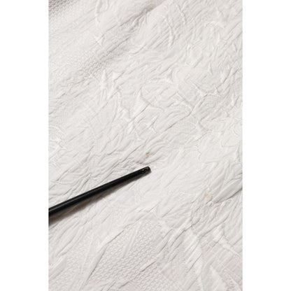 Dolce & Gabbana White Floral Brocade A-line High Waist Skirt Dolce & Gabbana