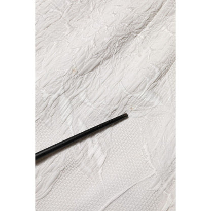 Dolce & Gabbana White Floral Brocade A-line High Waist Skirt Dolce & Gabbana