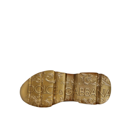 Dolce & Gabbana White Gold Daymaster Low Top Sneakers Shoes