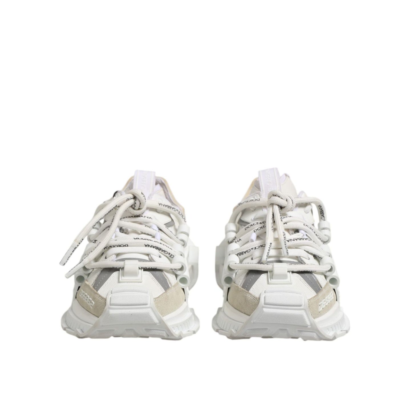 Dolce & Gabbana White Gray Low Top Space Sneakers Shoes
