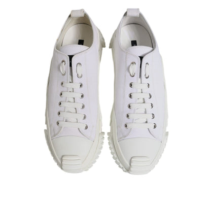 Dolce & Gabbana White Leather Low Top NS1 Sneakers Shoes Dolce & Gabbana