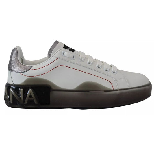 Dolce & Gabbana White Leather Portofino Sneakers Shoes Dolce & Gabbana
