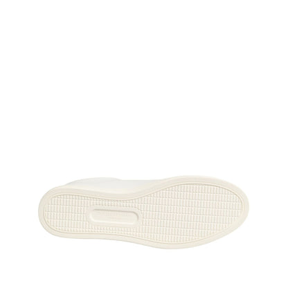 Dolce & Gabbana White Leather Rose Embroidery Low-Top Shoes