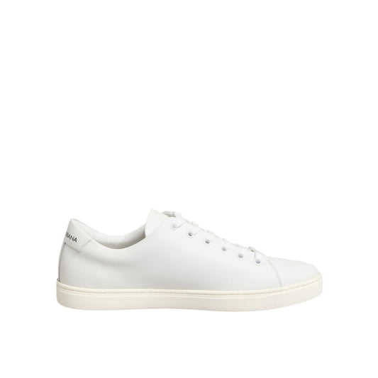 Dolce & Gabbana White Leather Sacre Heart Patch Sneakers Shoes Dolce & Gabbana