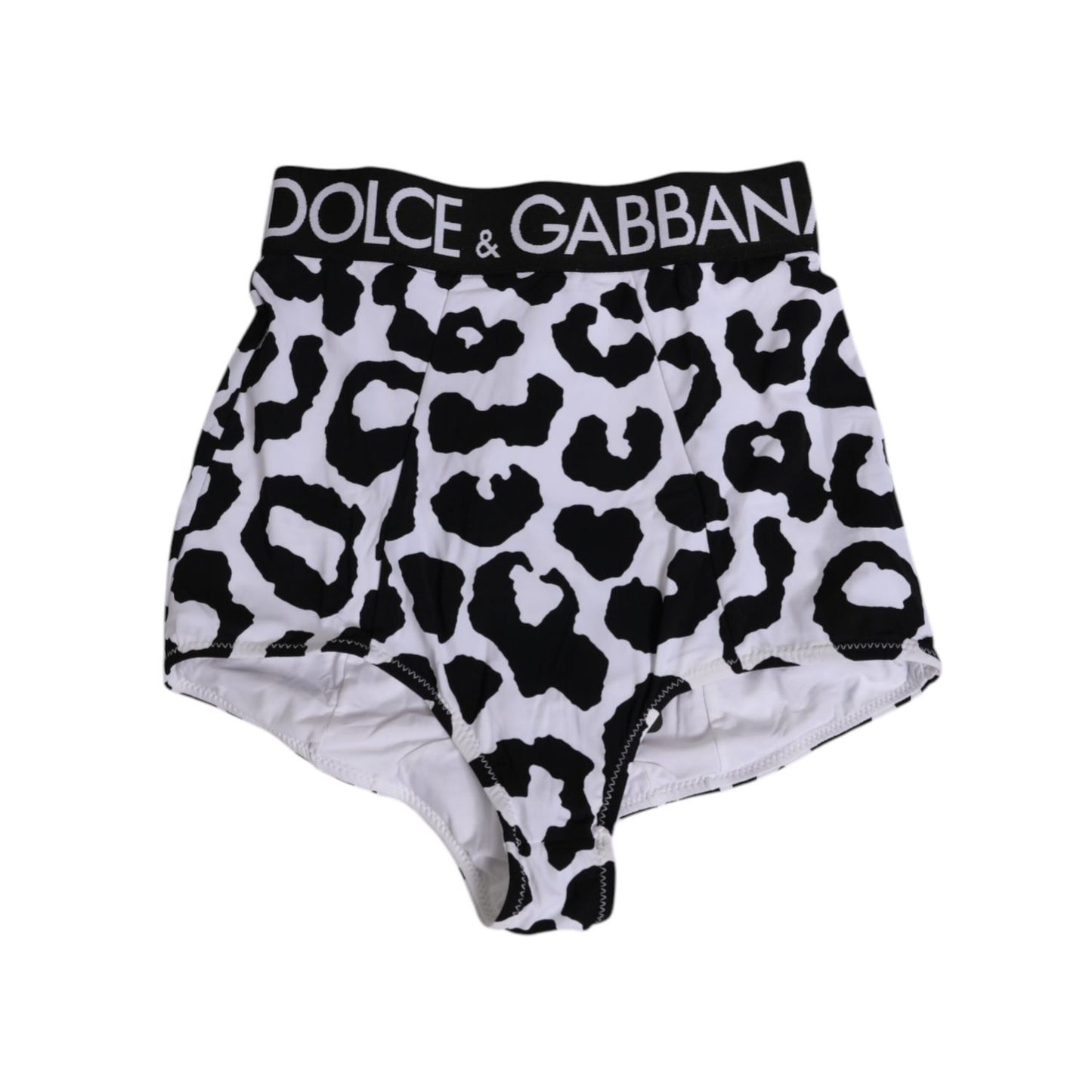 Dolce & Gabbana White Leopard Nylon High Waist Girdle Underwear Dolce & Gabbana