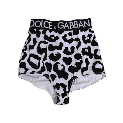 Dolce & Gabbana White Leopard Nylon High Waist Girdle Underwear Dolce & Gabbana