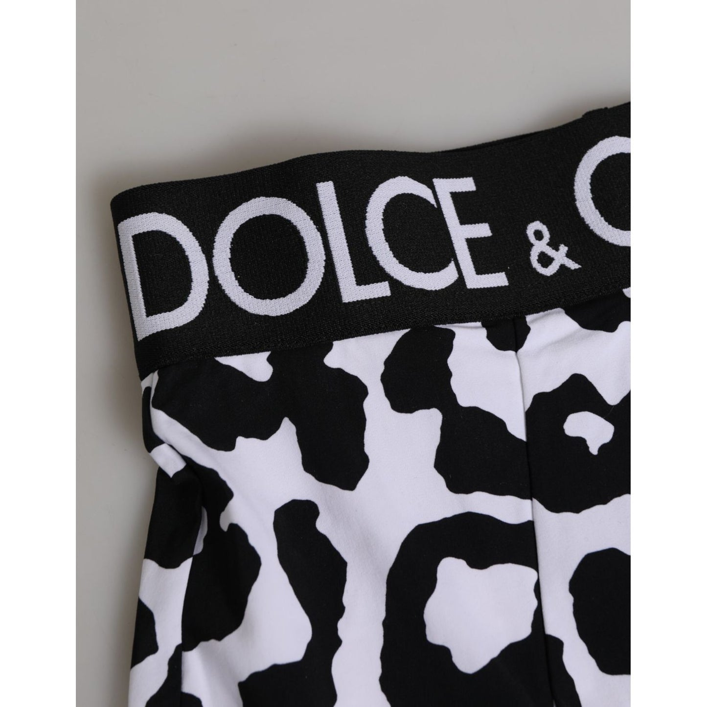 Dolce & Gabbana White Leopard Nylon High Waist Girdle Underwear Dolce & Gabbana