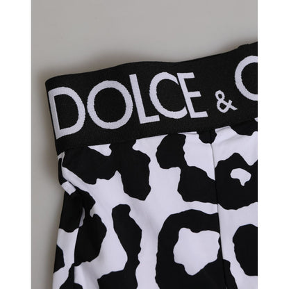 Dolce & Gabbana White Leopard Nylon High Waist Girdle Underwear Dolce & Gabbana