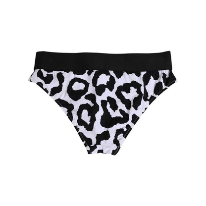 Dolce & Gabbana White Leopard Nylon High Waist Panty Underwear Dolce & Gabbana