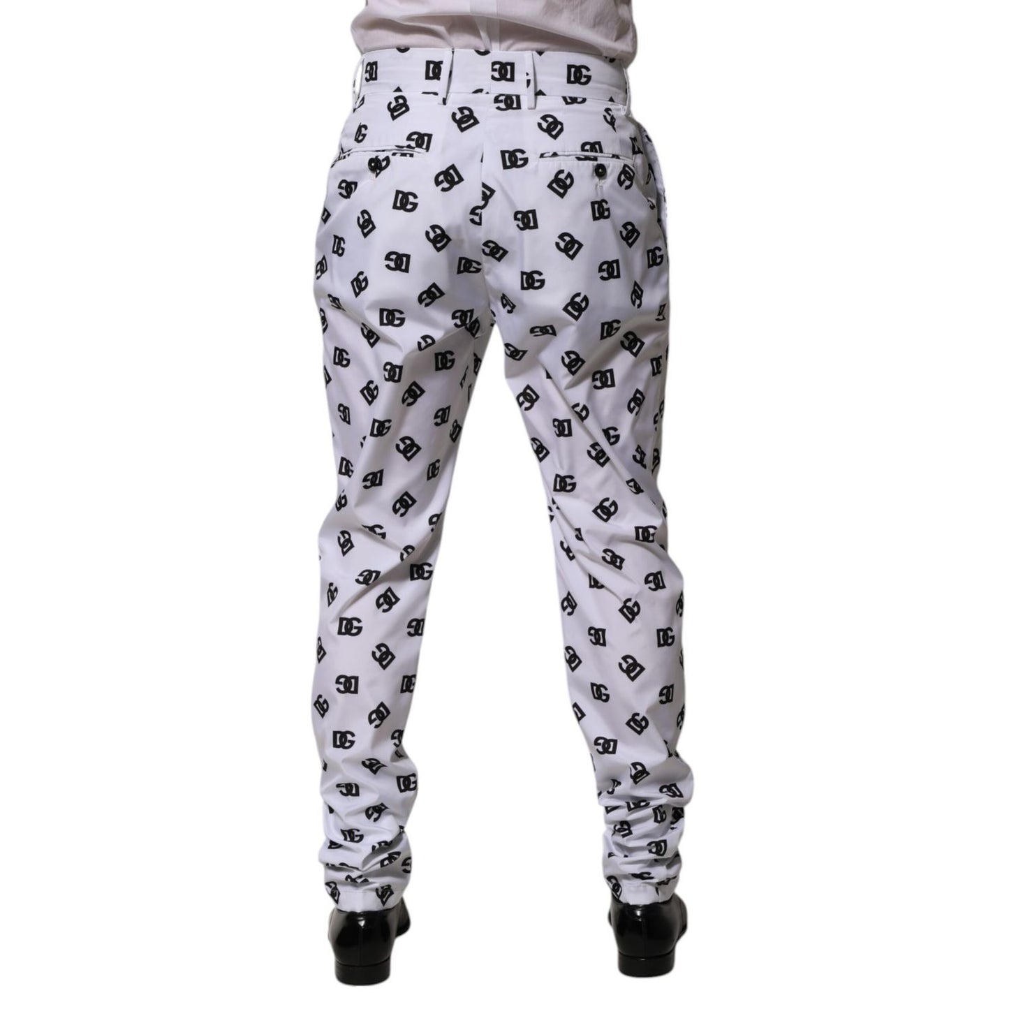 Dolce & Gabbana White Logo Cotton Skinny Denim Trouser Pants