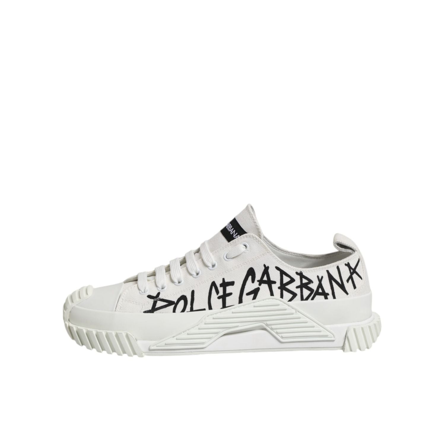 Dolce & Gabbana White Logo Graffiti Low Top Sneakers Shoes