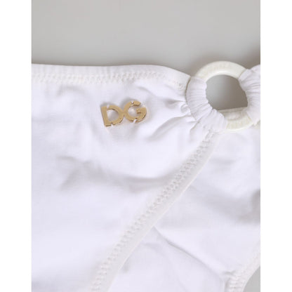 Dolce & Gabbana White Logo Swimsuit 2 Piece Top Bottom Swimwear Dolce & Gabbana