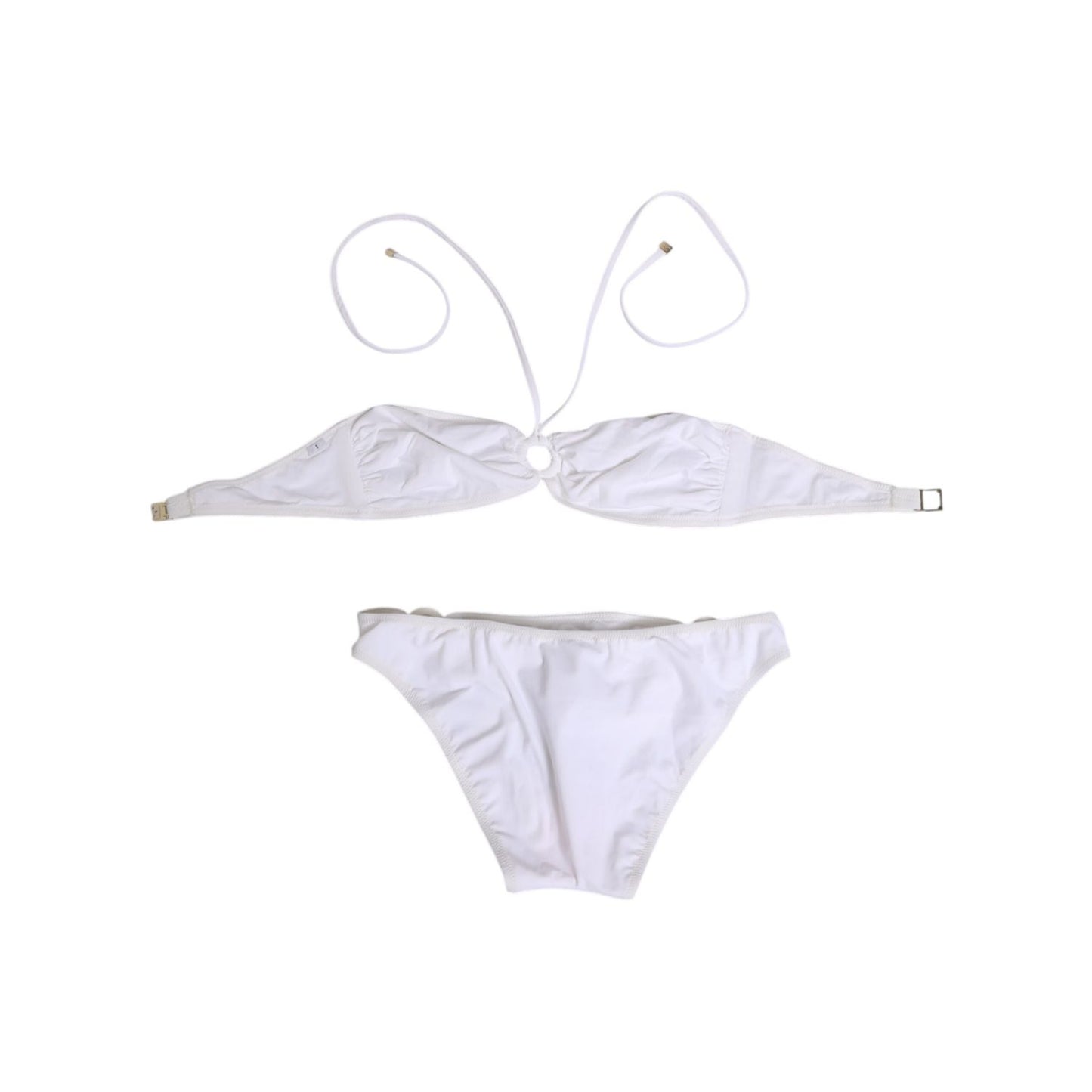 Dolce & Gabbana White Logo Swimsuit 2 Piece Top Bottom Swimwear Dolce & Gabbana