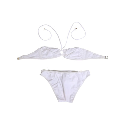 Dolce & Gabbana White Logo Swimsuit 2 Piece Top Bottom Swimwear Dolce & Gabbana