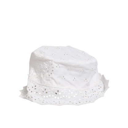 Dolce & Gabbana White Nylon Cut Out Bucket Logo Capello Hat